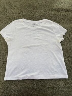 GAP White Short Sleeve Ribbed Tee